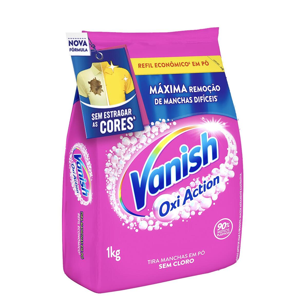 7891035051333 - Tira Manchas Vanish em Po Oxi Action para roupas coloridas Refil Economico 1kg - 1